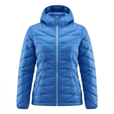 Ultralight Chevron Quilted Goose Down Hooded Jacket