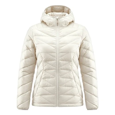 Ultralight Chevron Quilted Goose Down Hooded Jacket factory
